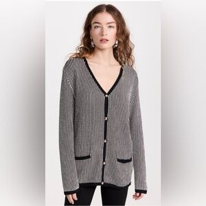 ANINE BING Dave Cardigan | Black and White | Size Small